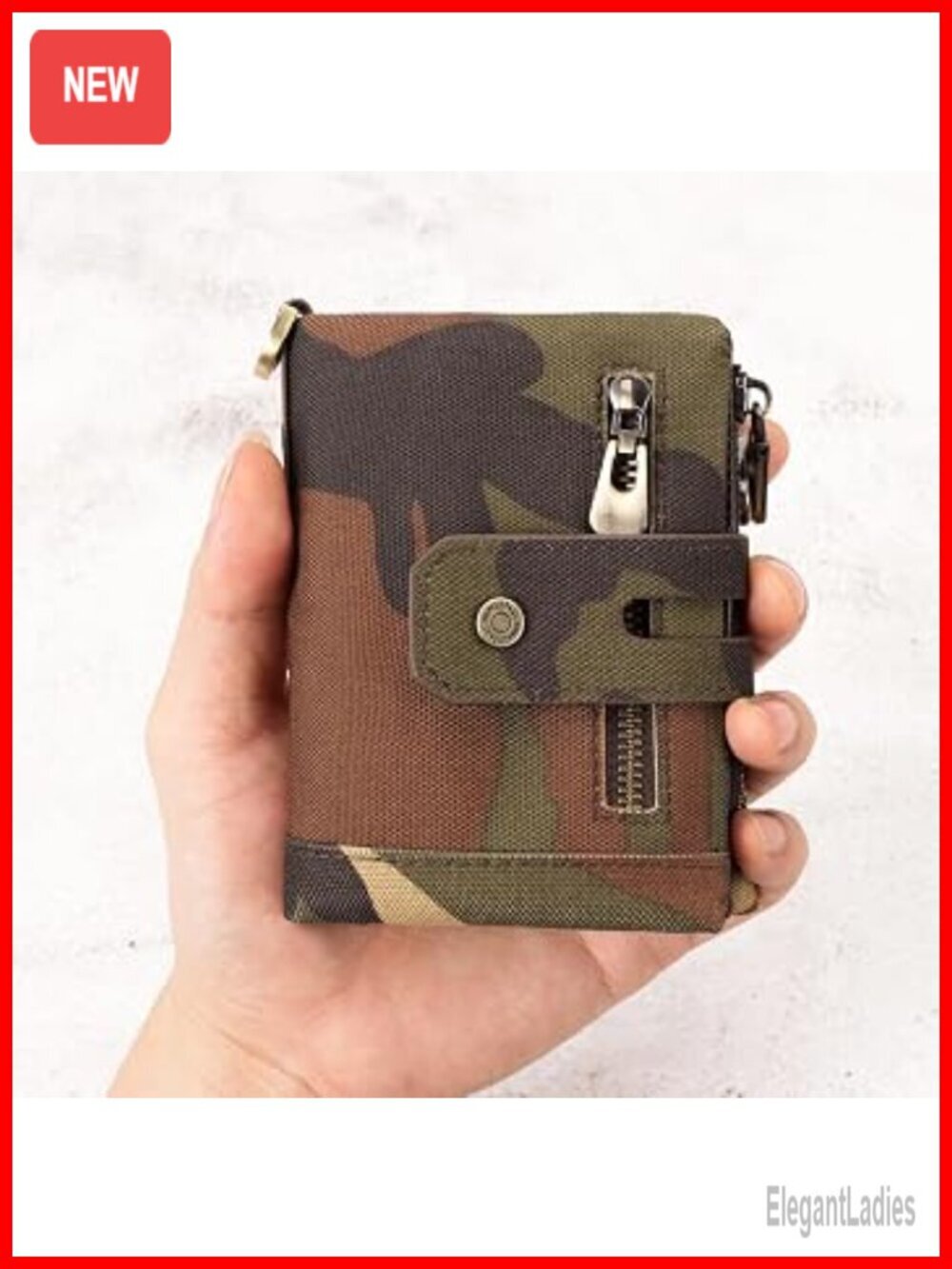 Trifold Canvas Wallet Slim Credit Card RFID Blocking Bifold Purse with ID Window